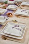 Hermia LotusLux24 Juego de Cena de Cerámica de 24 Piezas Blanco y Púrpura